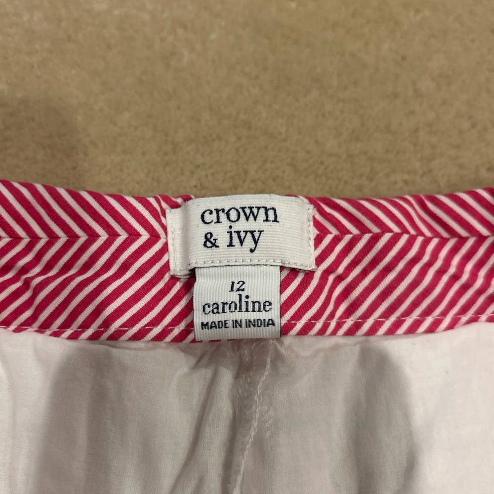 Crown & Ivy Pink and White Striped Skirt